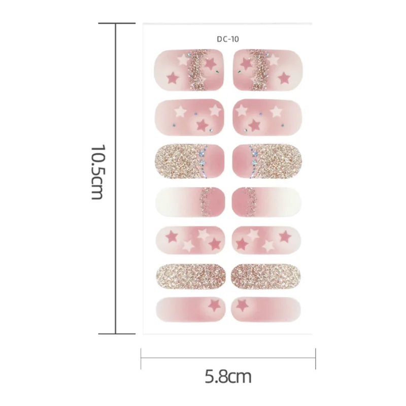 Sin luz UV Gel Nail Art pegatina 3D parches duraderos para uñas decoraciones prensa en uñas DIY manicura accesorios para uñas puntas de uñas