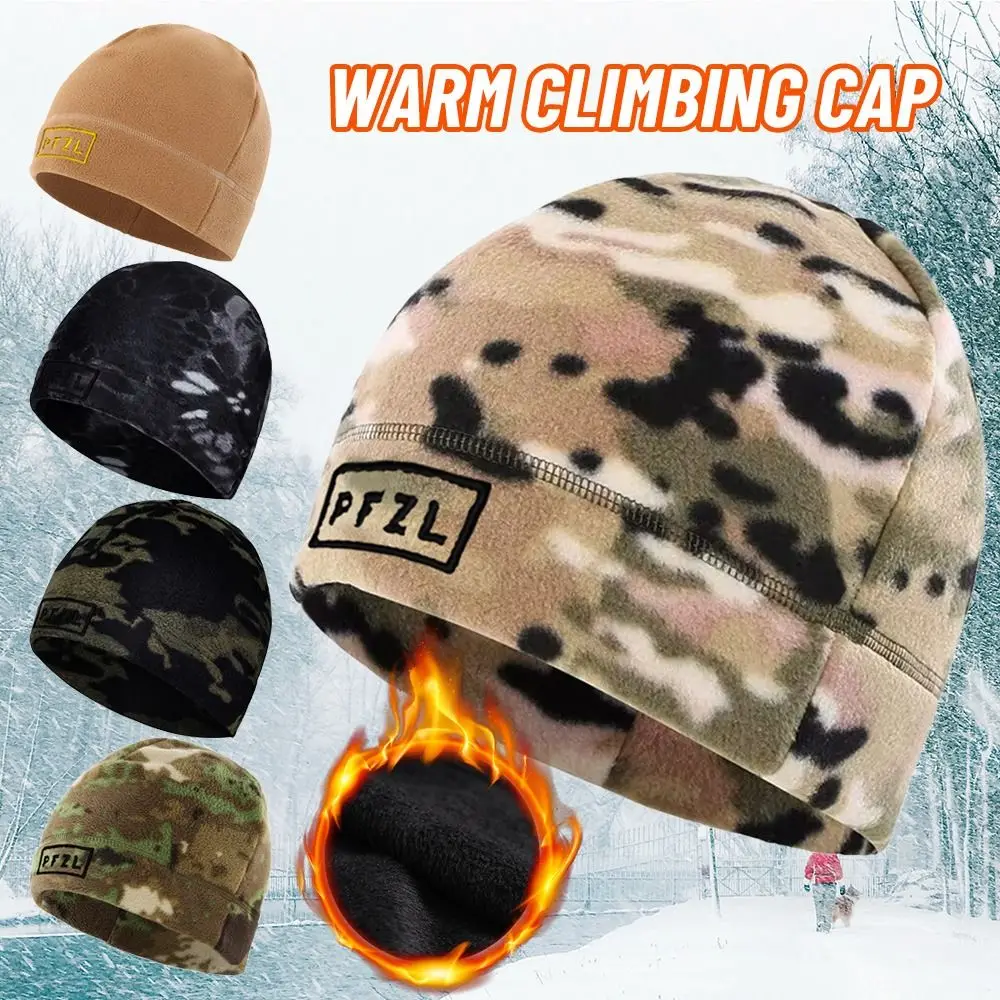 Windproof Warm Fleece Cap Men Women Cuffed Beanies Autumn/Winter Warm Breathable Hats Outdoor Ski Riding Fishing Thermal Hat