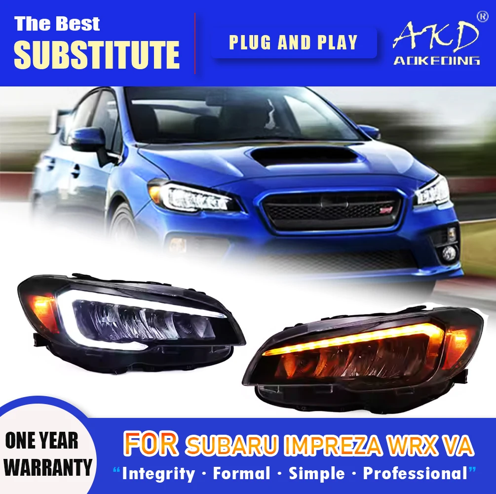 

AKD Head Lamp for Subaru WRX STI LED Headlight 2015-2020 Headlights Impreza DRL Turn Signal High Beam Angel Eye Projector Lens