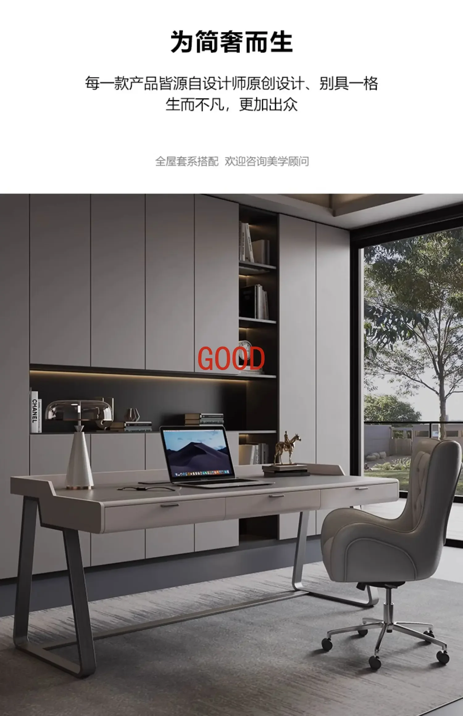 

Stone Plate Desk Italian Minimalist Home Writing Desk Study Modern Simple and Light Luxury Desk
