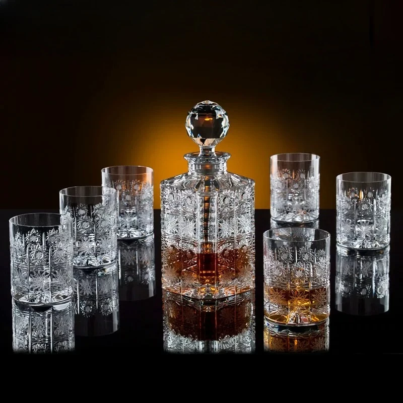 Handmade crystal glass whiskey cup foreign wine cup beer cup wine bottle wine set
