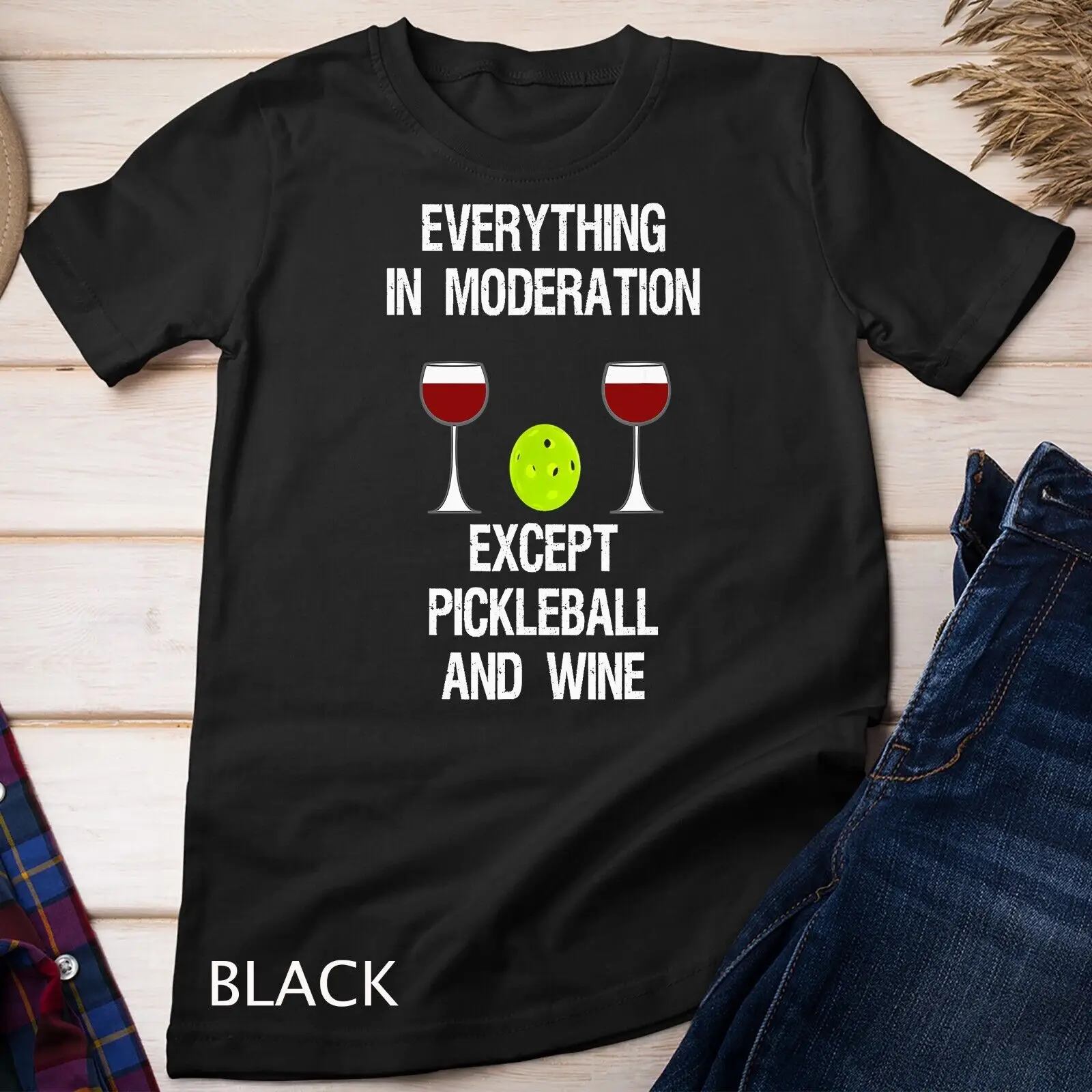 Pickleball Funny T-Shirt - Wine Unisex T-shirt