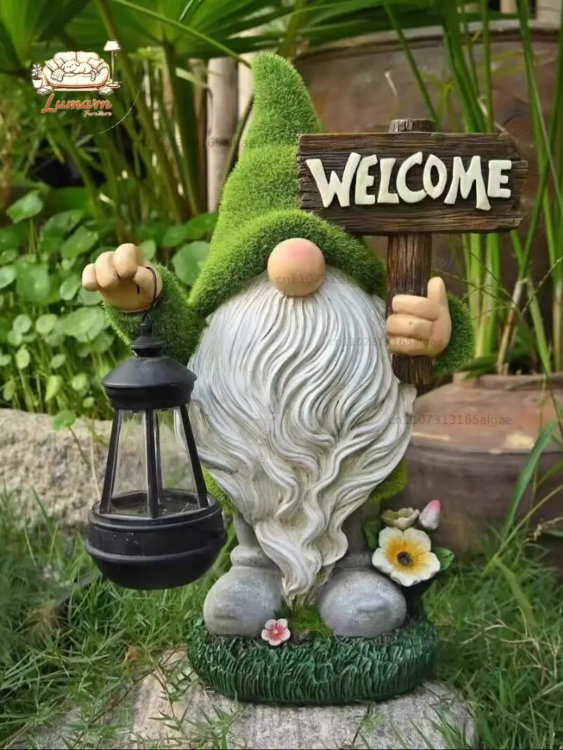 Gandalf Dwarf Ornament Garden Patio Tabletop Decoration Goblin Outdoor Creative Cartoon Solar Goblin