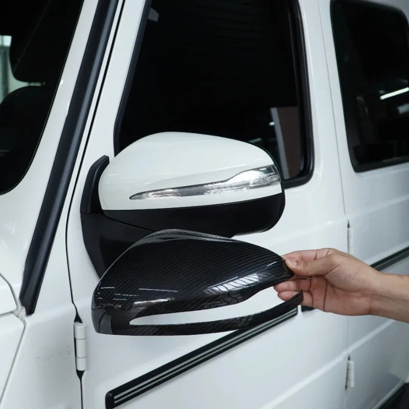 

Для Mercedes Benz G Class W463 2019-2025 настоящее углеродное волокно, автомобильное зеркало заднего вида, зеркало заднего вида, наклейки, автомобильные аксессуары