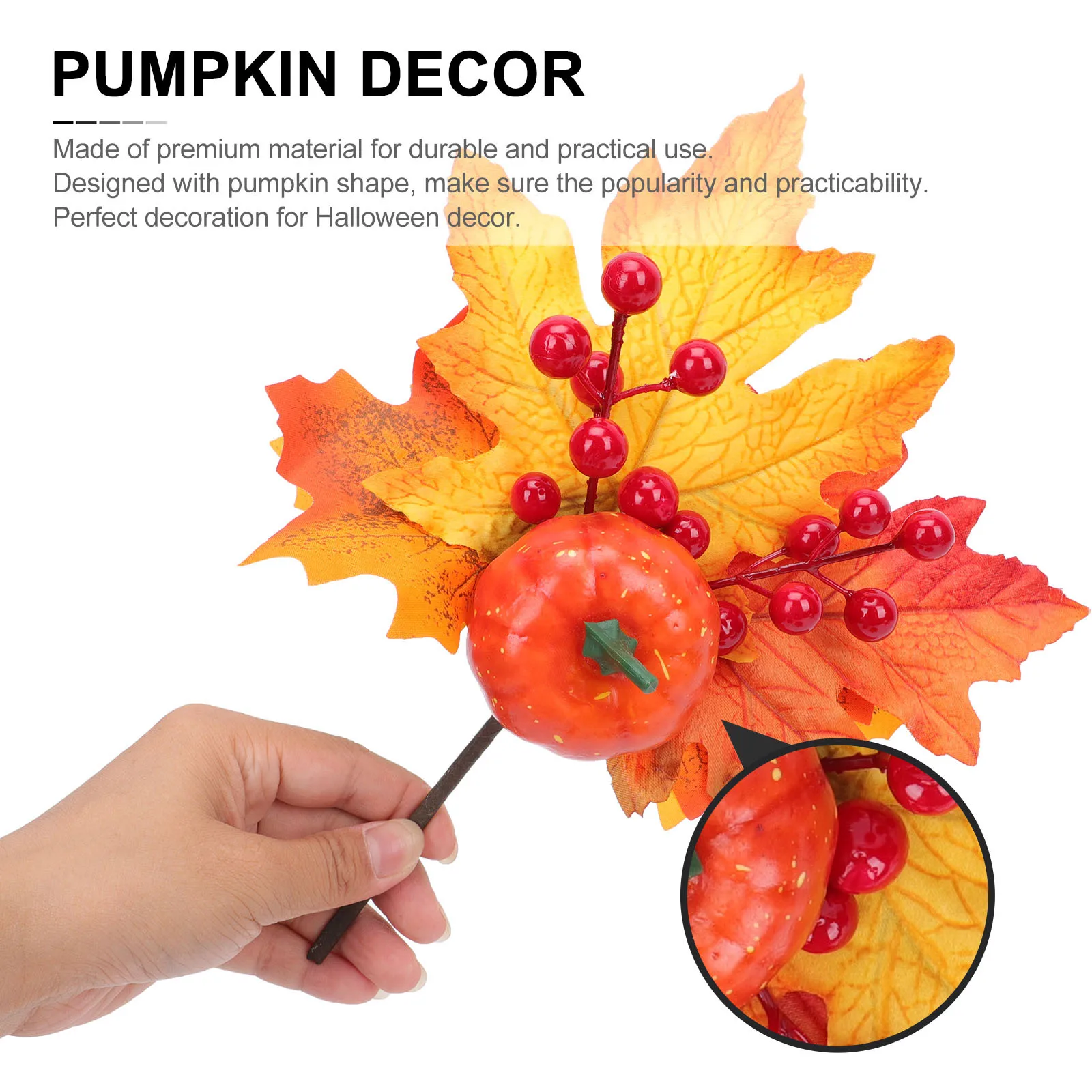 

3Pcs Artificial Pumpkin Decor Halloween Party Decoration Fun Desktop Adornment for Home Thanksgiving Festival Display