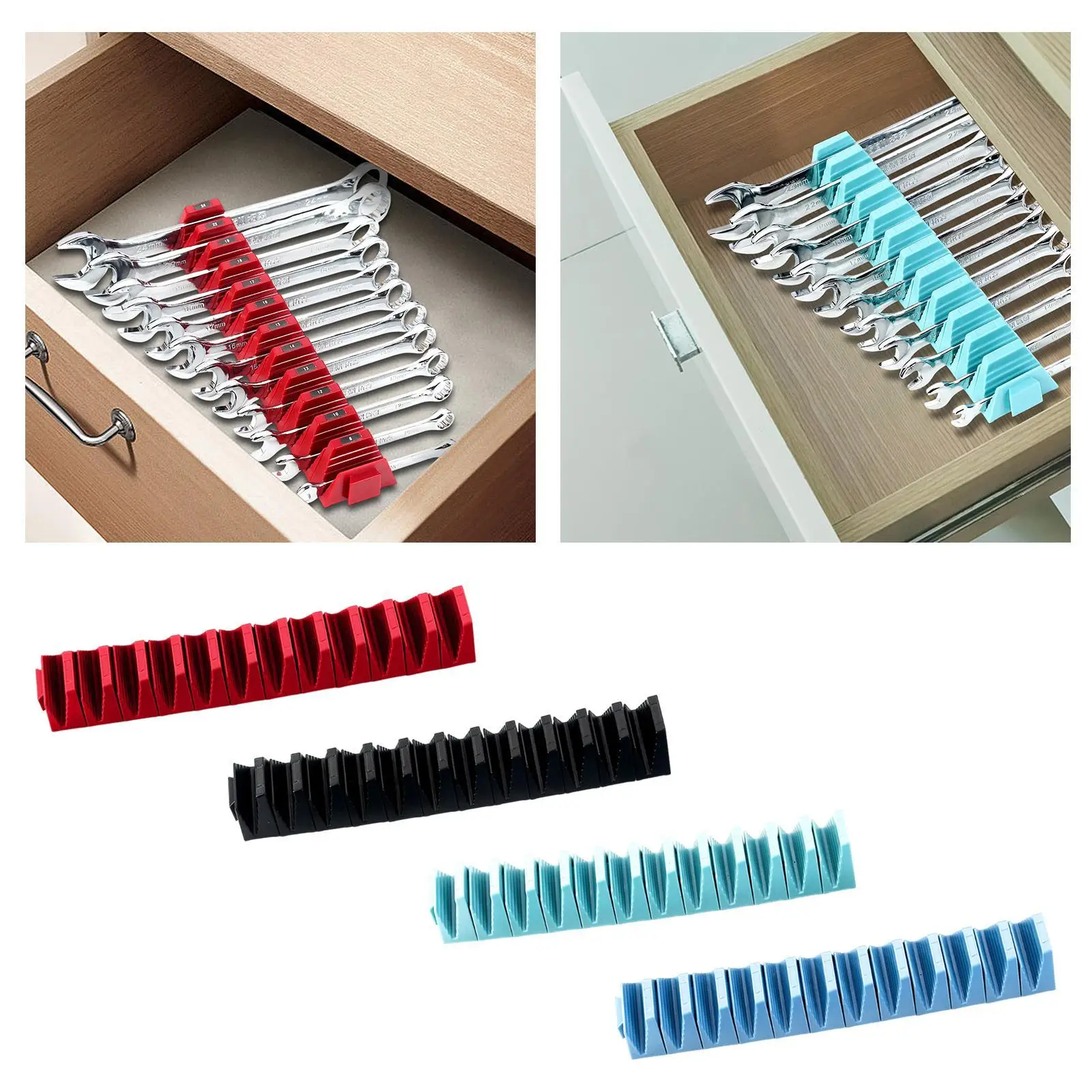 Wrench Organizer Removable Storage Rack for Tool Box Drawer Organization