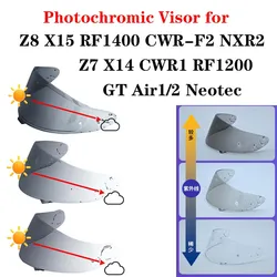 Photochromic Helmet Visor for SHOEI Z8 X15 RF1400 CWR-F2 NXR1/2 X14 Z7 CWR1 RF1200 Xspirit GT Air1/2 Neotec CNS-1 TC-5/9 Shield