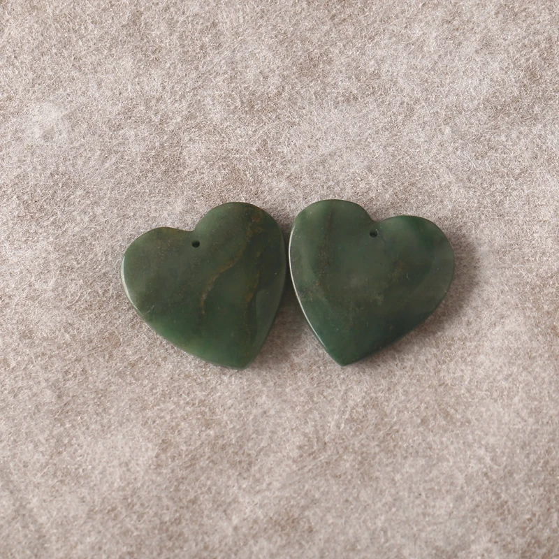 

Natural African Jade Heart Shape Beads 24x4mm 7.8g Elegant Trendy Jewelry Earring Accessory for Gift