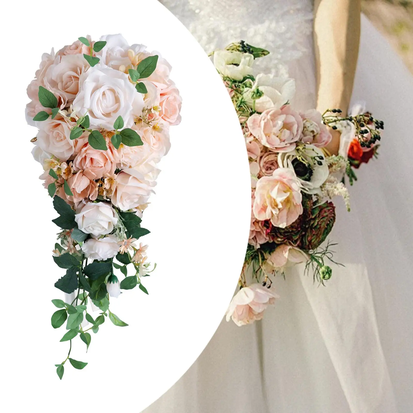 

Wedding Bouquet for Bride Bridesmaids Realistic Cascading Bridal Bouquet