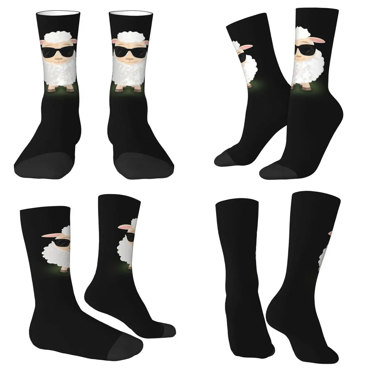 Meias de ovelha legais harajuku meias absorventes de suor durante toda a temporada meias longas acessórios para presente de aniversário unissex