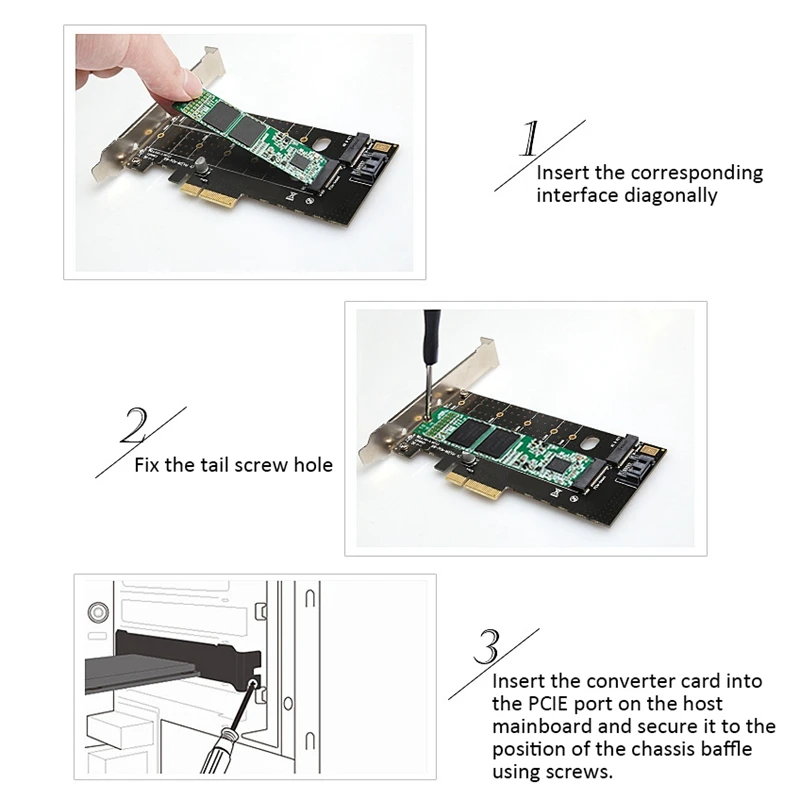 PCIE To M.2 NVME SSD NGFF Adapter Card Mkey+Bkey Dual Protocol Expansion Card Supports 110MM Extended SSD Hard Disk