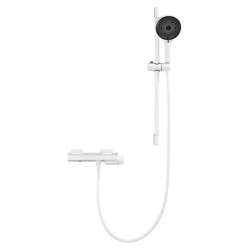 White Rain Shower Set, Split Bathroom Shower Stand, Spray, Modern Simplicity
