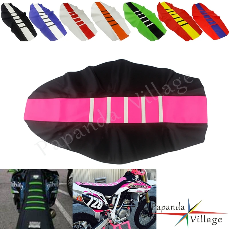 

Motorcycle Custom Motocross Supermoto Striped Seat Cover Pad for Yamaha Kawasaki Honda KLX KX KXF CRF CR XR YZF TTR 85 125-450