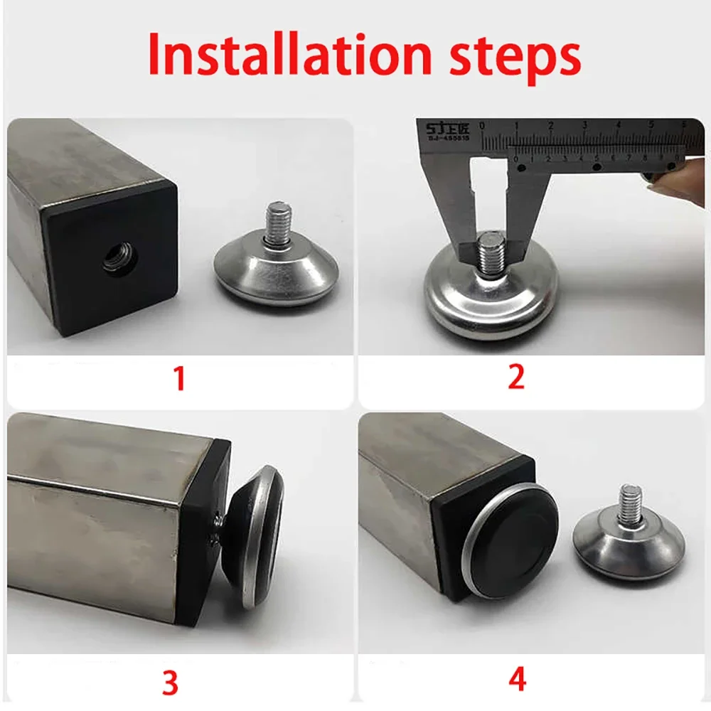 Sainless Steel/Iron Adjustable Feet Pad Screw M6 M10 M8 Table Chair Balck Leveling Foot Pad Furniture Leg Anti-shock Protection image 4