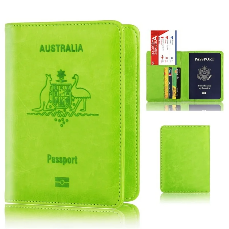 Australia Travel Passport Cover Wallet Unisex Business Multifunction Credit Card Purse Organizer Case