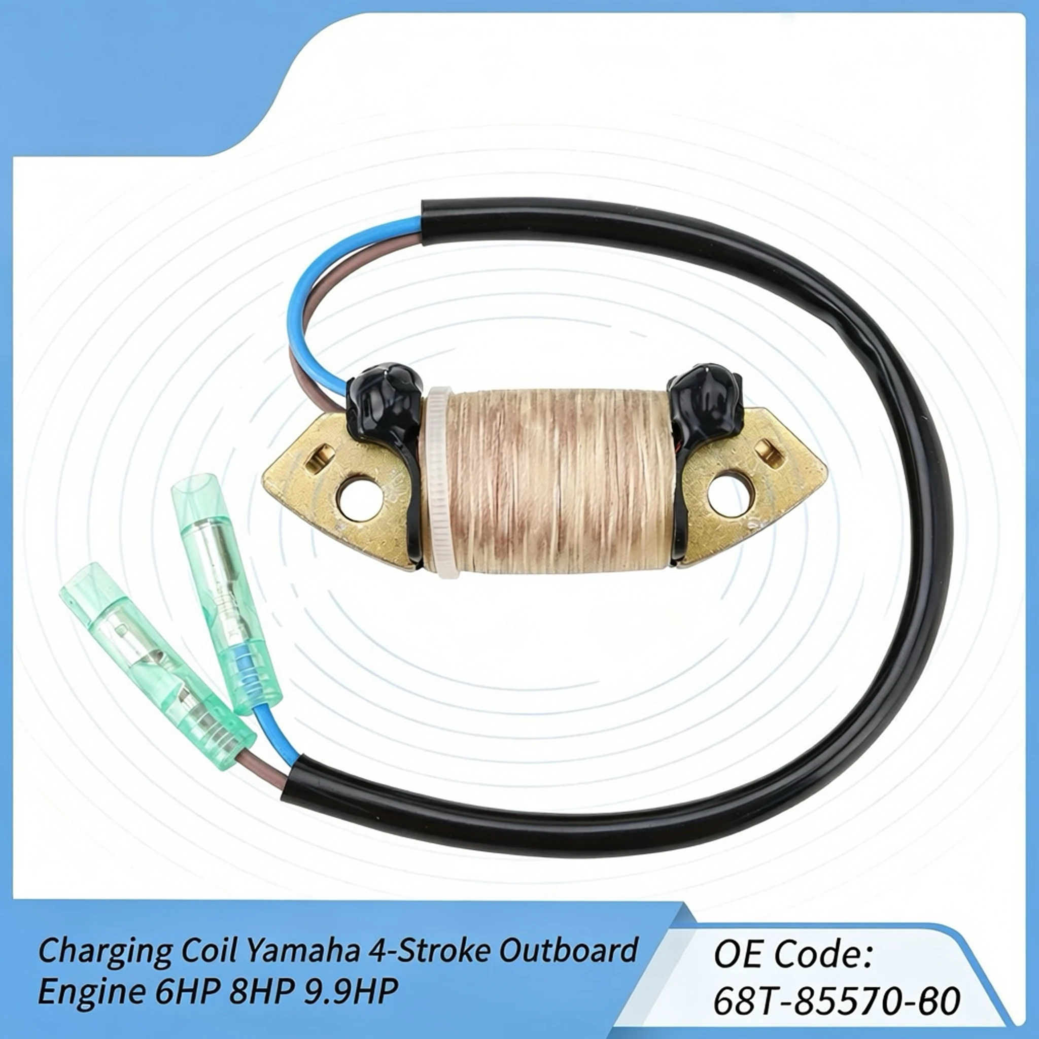 GOOFIT IGNITION CHARGE COIL OE# 68T-85520-00, SINGLE CYLINDER ENGINE REPLACEMENT COIL, MARINE BOAT ENGINE PARTS