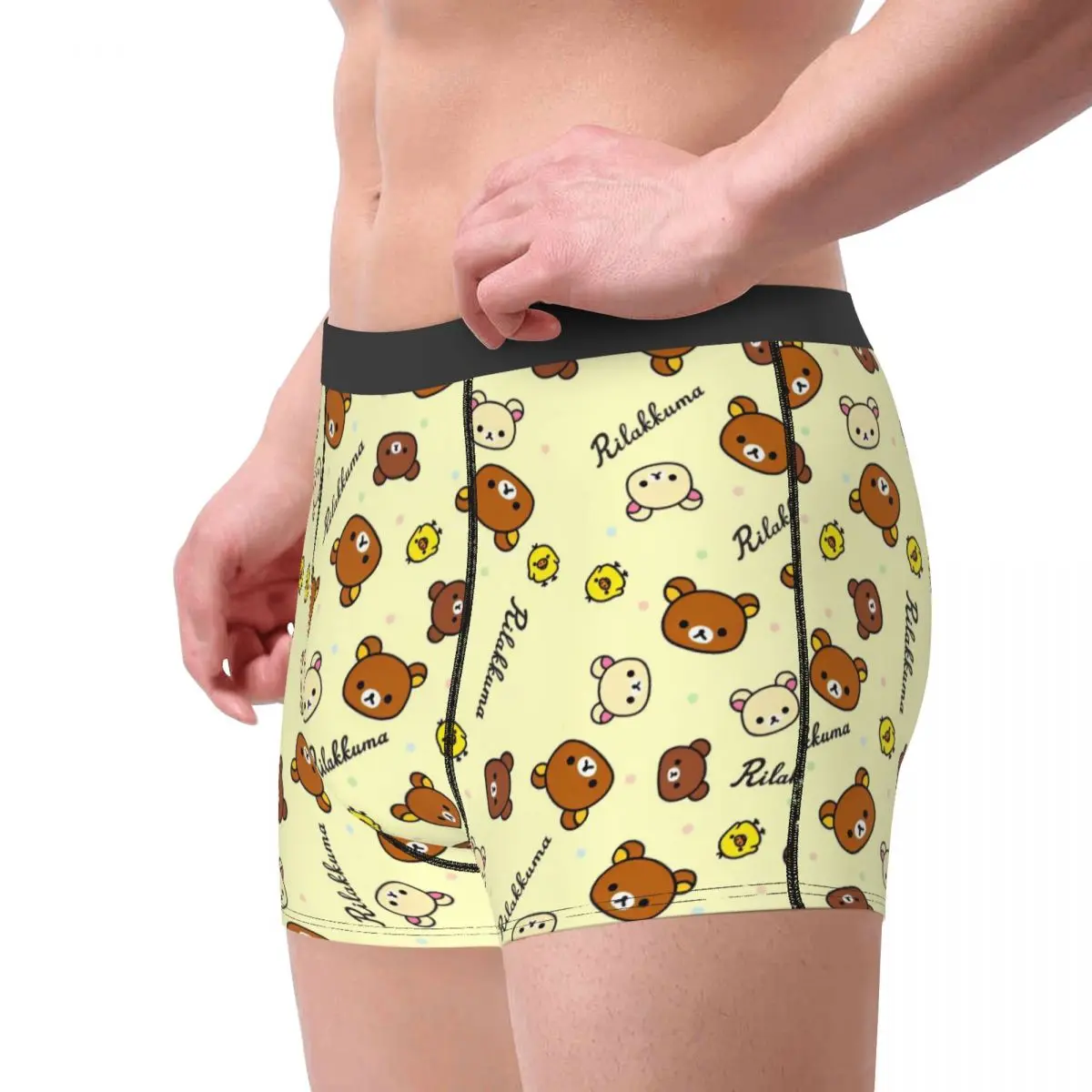 Sexy Boxer Kawaii Rilakkuma Cartoon Shorts Panties Men Underwear Soft Underpants for Homme Plus Size