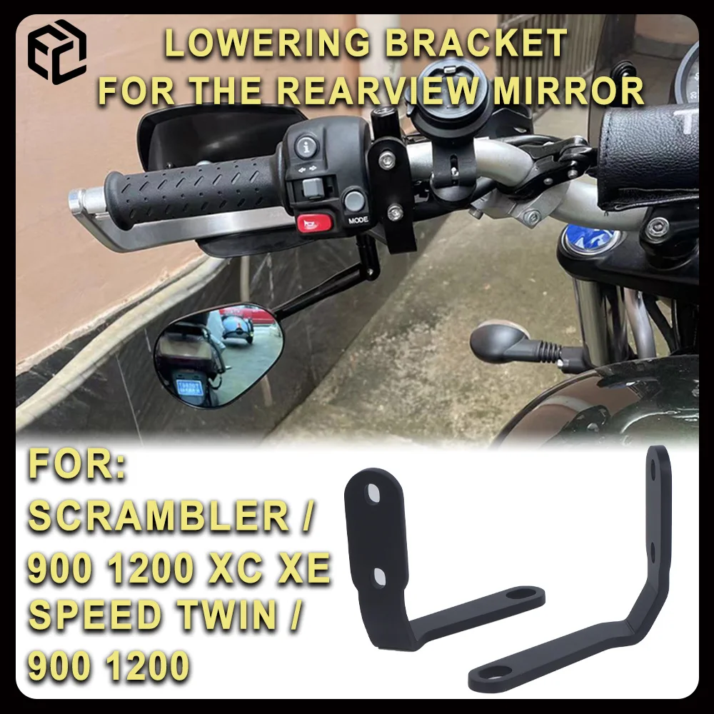 

For Triumph Scrambler 900 1200 XC XE Speed Twin 900 1200Rearview Mirror Down Bracket Handlebar Rear View Side Mirror Forward kit