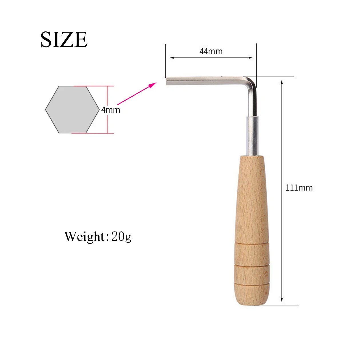 Miwayer Guitar Truss Rod Wrench – Hexagon Key,Wood Grip,Corrosion-Resistant Metal,for Acoustic/Electric Guitar Neck Adjustment