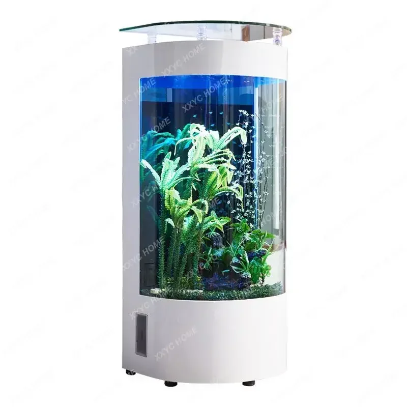 

Half-Wall Fish Tank Ornamental Fish Large 1 M Long Household Partition Semicircle Fish Tank Living Room Small Home
