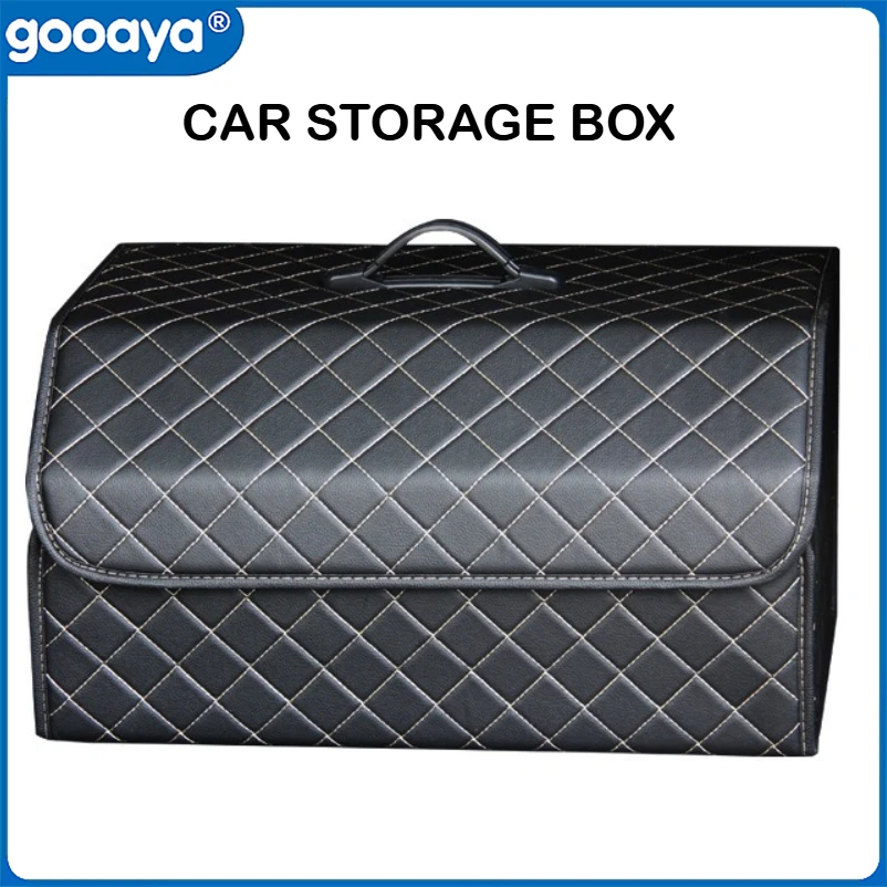 

Car Trunk Organizer Box Large Capacity Auto Multiuse Tools Storage Bag Stowing Tidying Leather Folding for Emergency