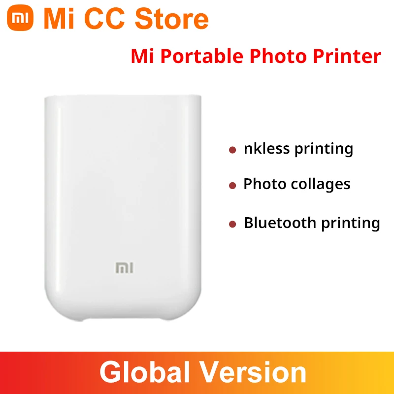 Global Version Xiaomi Mi Portable Photo Printer AR Photo ZINK Thermal Pocket Mini Wireless Bluetooth Printer Support Mi Home APP