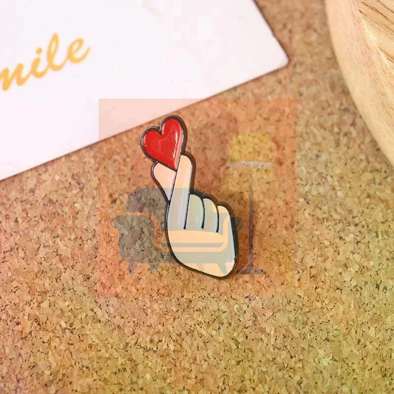 Sign Language Enamel Pin - Cute Hand Gesture Lapel Badge & Brooch Jewelry Gift for Lover, Friends and Family