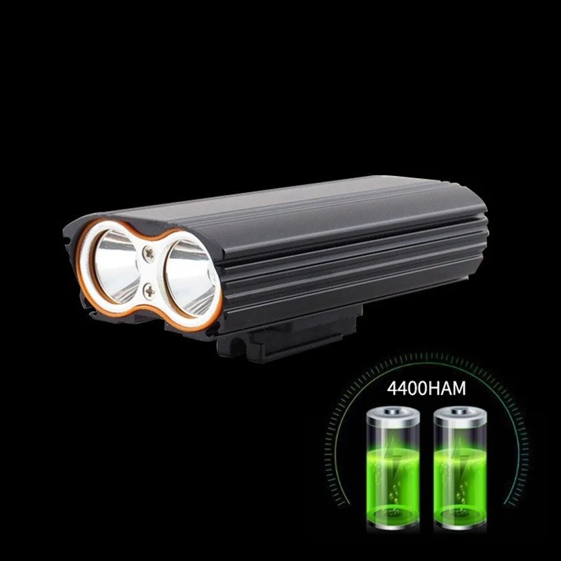 2T6 Bicycle Light with Central and Rotation Bracket Bike Lamp 4400mAh Cycle Handlebar Headlight USB Charging Riding Accessories