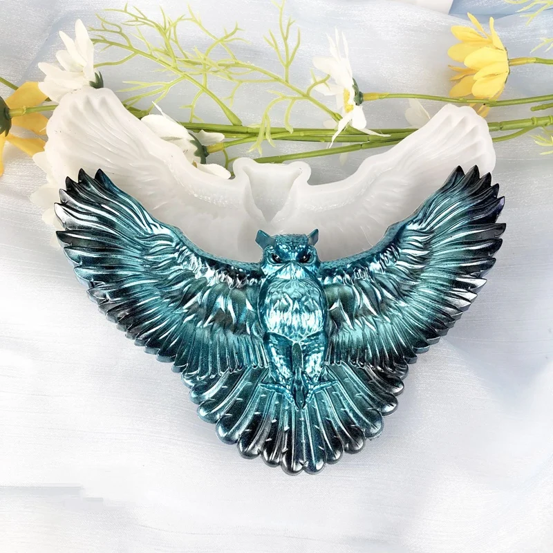 Opening Wings Owl Silicone Mold Crystal Resin Epoxy Mould Handmade Home Wall Door Decoration