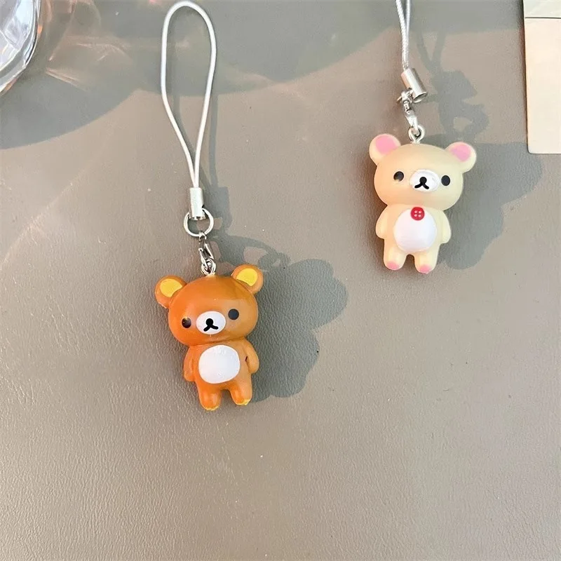 Kawaii Rilakkuma عروسة كارتون سماعة حقيبة الديكور أنيمي البضائع حزام الهاتف سيارة المفاتيح هدية عيد ميلاد للفتيات #1