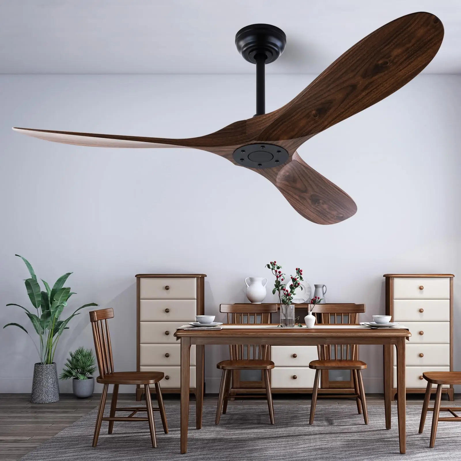 52 60 inch ABS Bland Ceiling Fan with LED Light Remote Control Motor 6 Speeds Ventiladores De Techo Free Shipping 산업용 선풍기