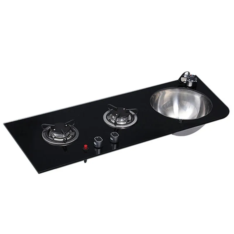 RV Camper Small Size with Sink Integrated Stainless Steel Double Burner Gas Stove GR-B219 Gas Stove