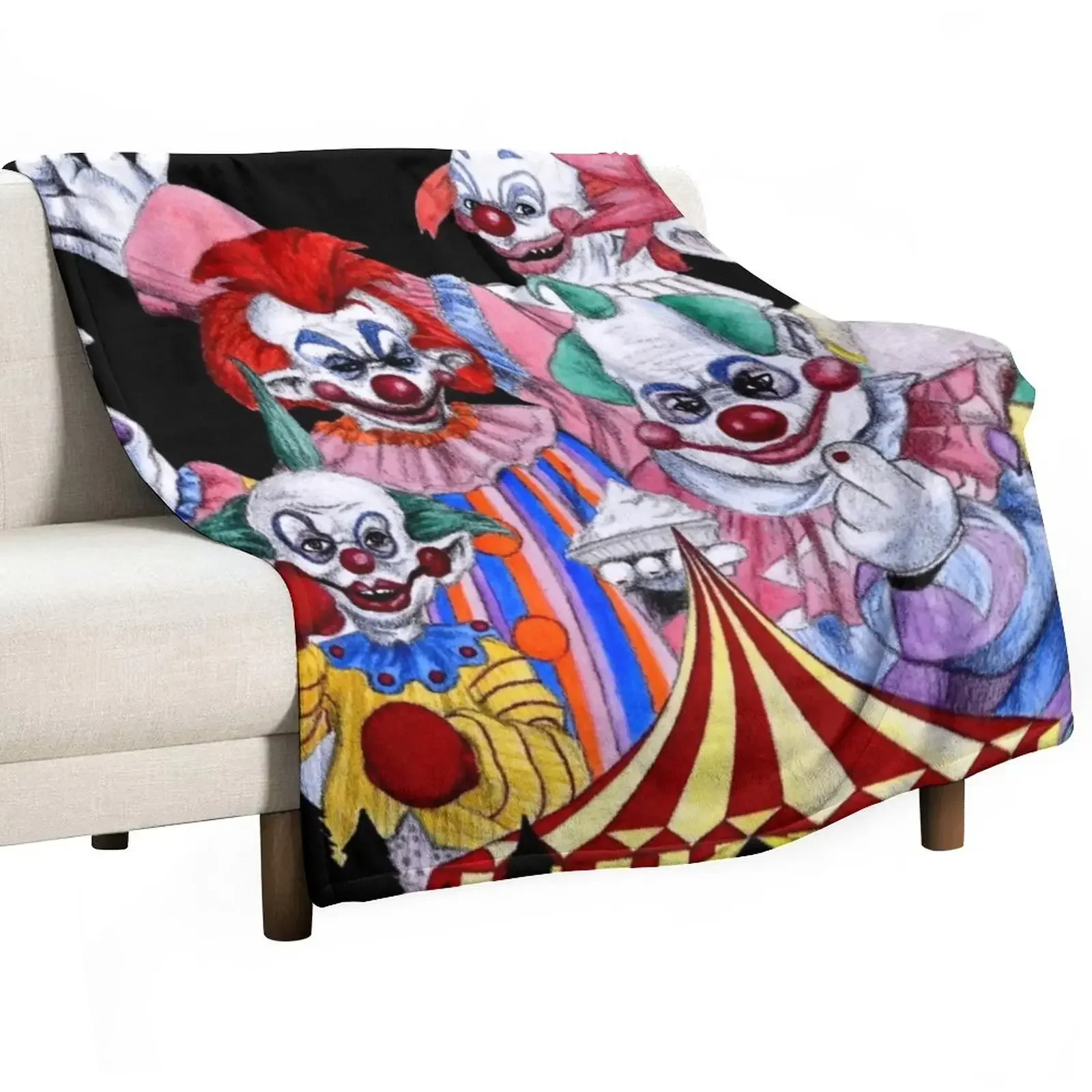 Killer Klowns From Outer Space! Throw Blanket Summer Retros Blankets