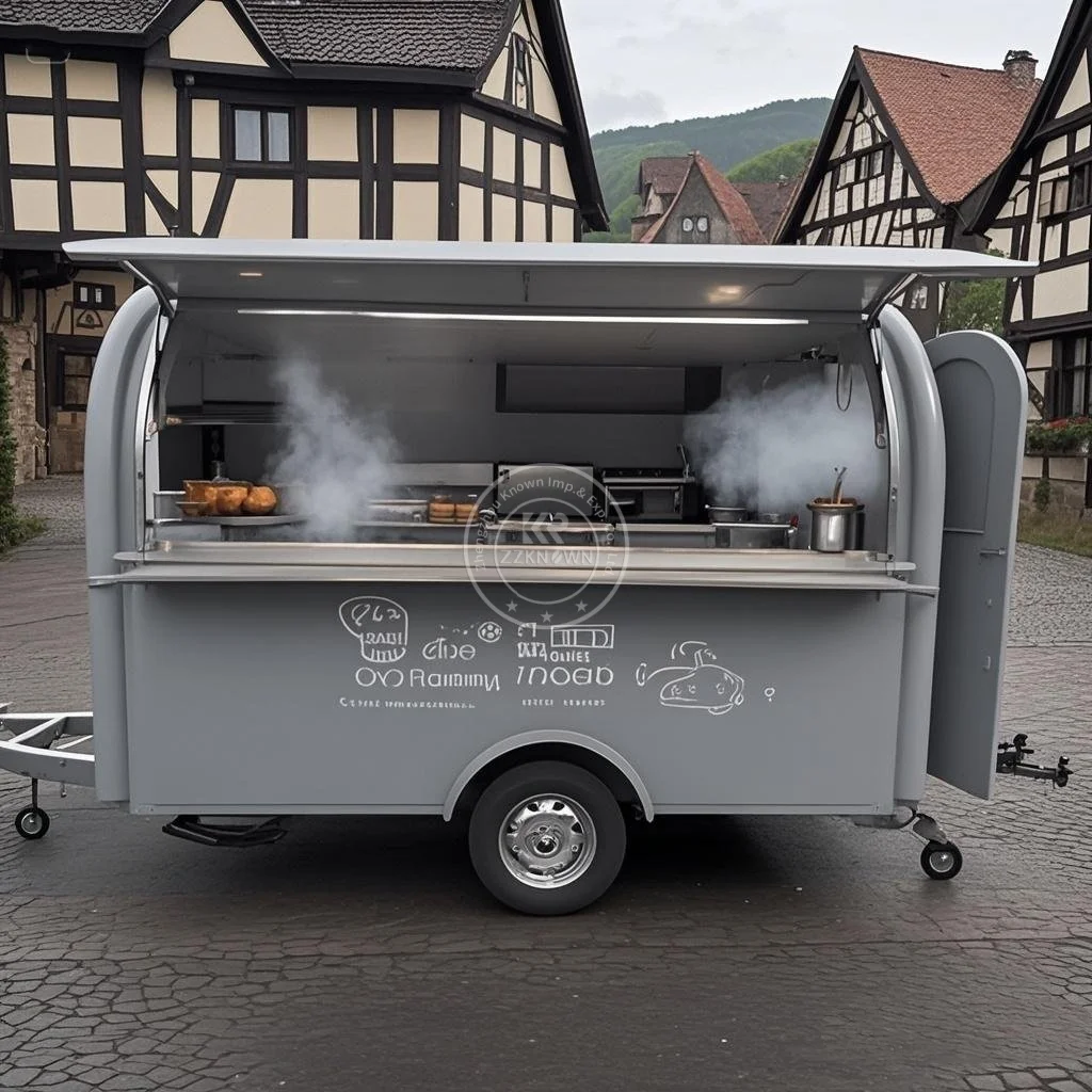 

USA Standard with Full Kitchen BBQ Pizza Trucks Concession Bbq Food Trailer with Porch Fully Equipped Custom Food Truck