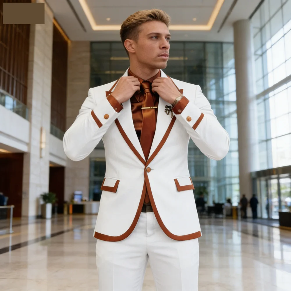 

Luxury Wedding Suit Set for Men Elegant Blazer And Pants Two-Piece Formal Dinner Night Custom-Made Easter Celebration
