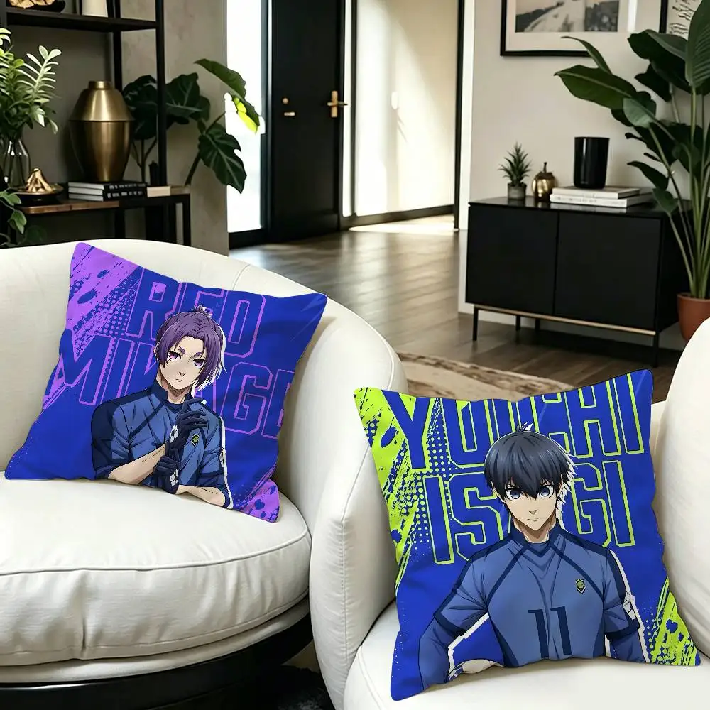 Cute Anime-B-Blue-L-Locks Cushion Cover Inches Farmhouse Decor Home Throw Pillow Covers for Couch Decorations