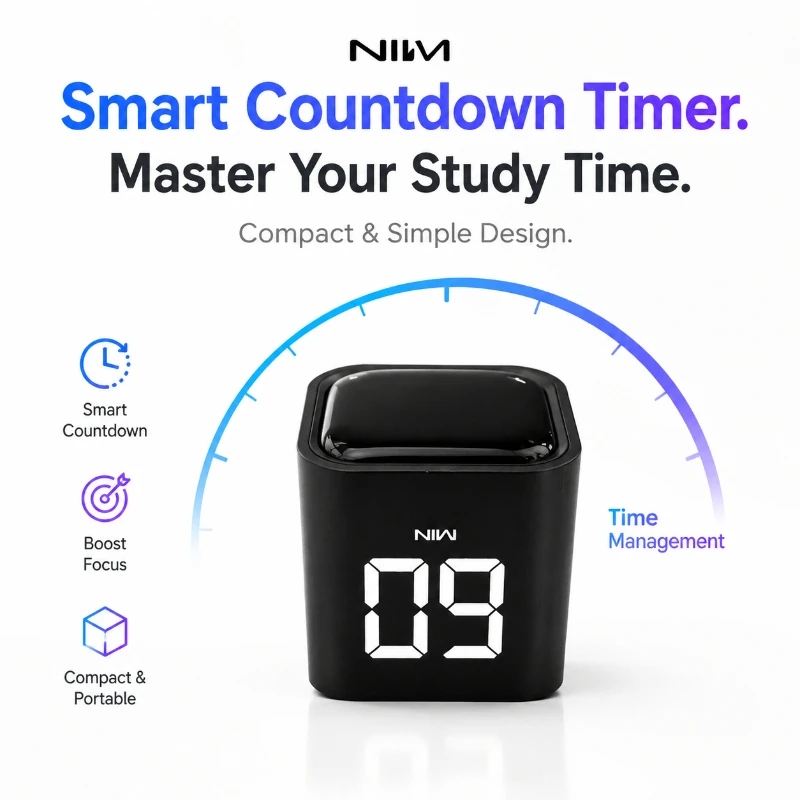 Productivity Cube Timer Gravity Sensor Flipping LED Display 4 Preset Time Dual Modes Countdown Cooking Study Mini Digital Timer