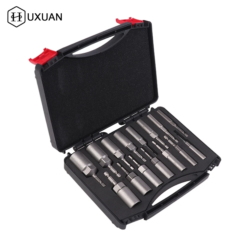 【w】15-pecas-80mm-aprofundar-porca-de-energia-driver-broca-conjunto-55-19mm-adaptador-de-soquete-de-impacto-hex-soquete-manga-ferramentas-eletricas-acessorios