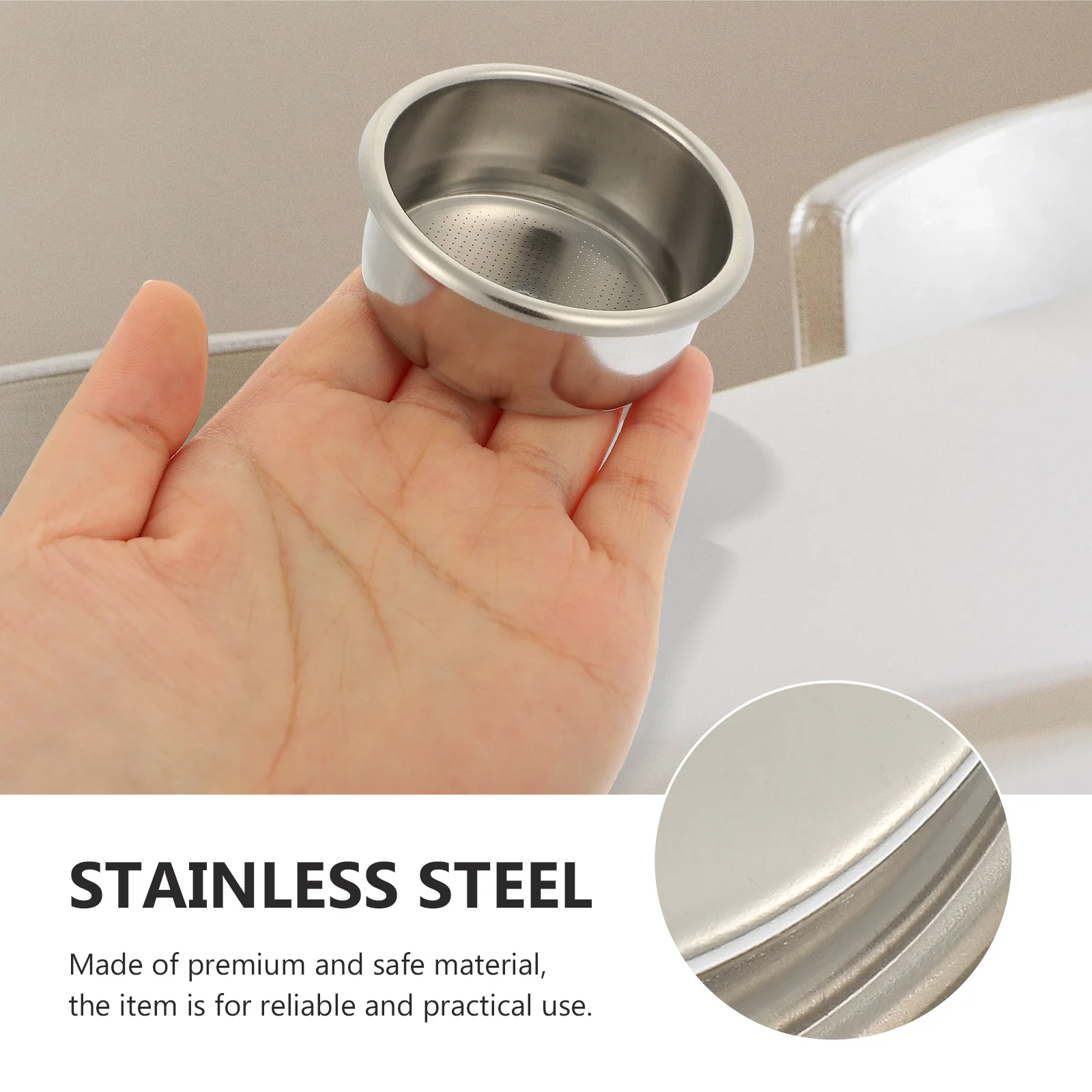 

Basket Stainless Steel Espresso Filter Powder Strainer For Coffee Machine Double Espresso Basket Reusable Coffee