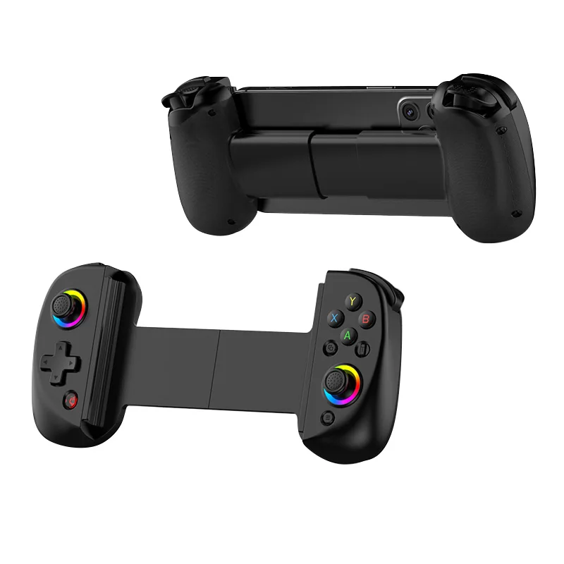 D8 Telescopic Mobile Phone Gamepad Bluetooth-Compatible5.2 Mobile Gaming Controller RGB Light for Android/iPhone/Switch /PS4/PC