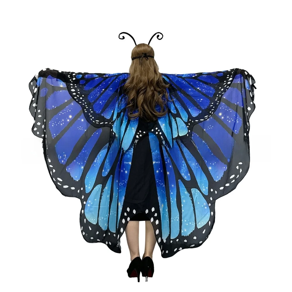 

2024, новый двухслойный принт на Хэллоуин, обычная цветная шило, большой размер, женская модная этническая полиэстеровая накидка