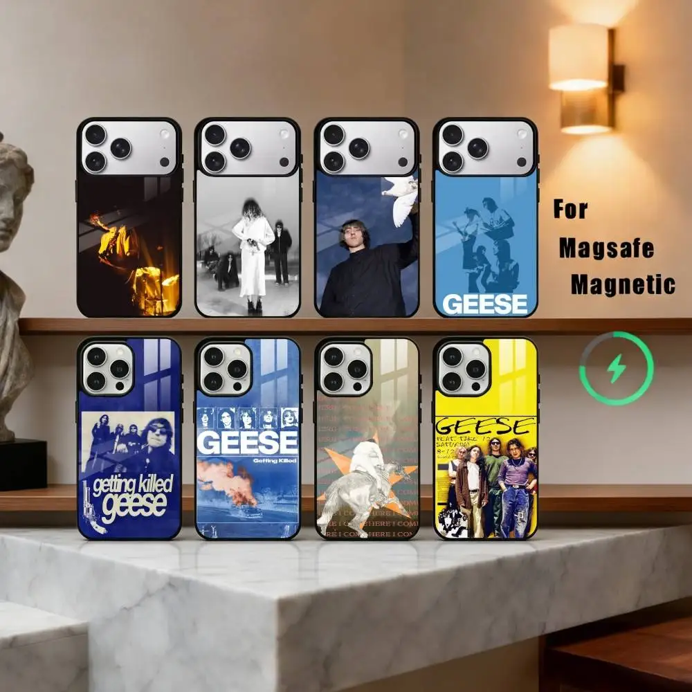 

Rockin G-Geese-E Band Phone Case For iPhone17,16,15,14,13,12,11 Plus,Pro Max Magnetic For Magsafe Wireless Charging