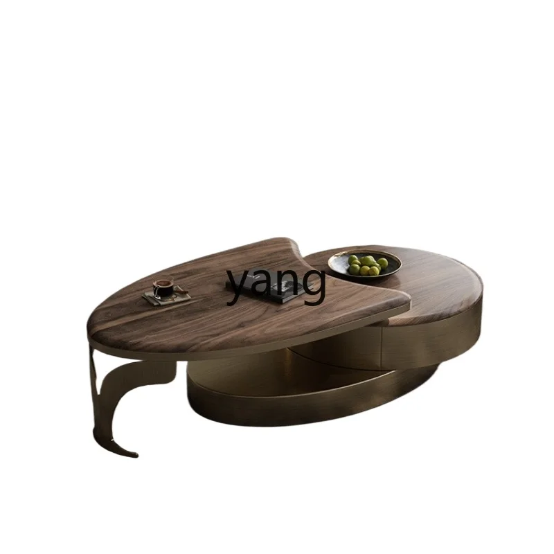 LTT light luxury modern solid wood coffee table living room home black walnut coffee table TV cabinet combination