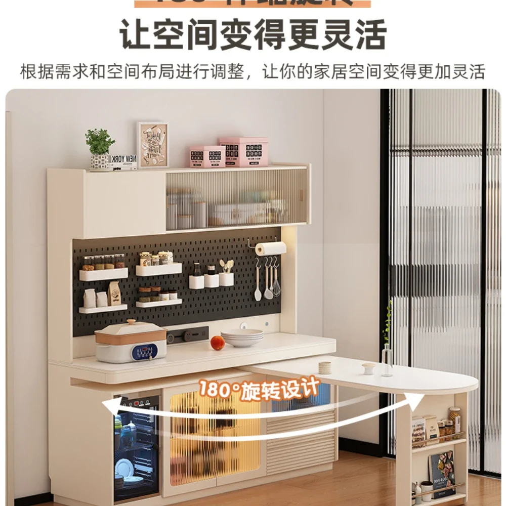 

Disinfection Cabinet Sideboard Wall Integrated with Dining Table Rotatable Large Storage High