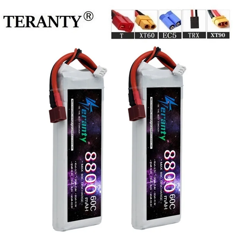 

TERANTY 2S Аккумулятор 7,4 В 8800 мАч LiPo аккумулятор с T XT60 EC5 TRX XT90 для радиоуправляемого квадрокоптера, вертолета, автомобиля, лодки, дронов, запасные части