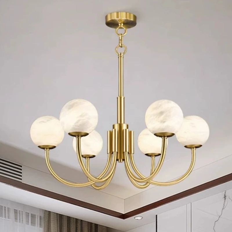 

/Marble chandelier all copper Chinese lamp room decor lava lamp