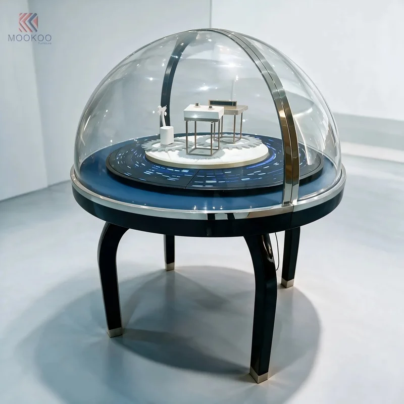 custom.Dome Glass Watch Display Rotating Inner Platform Luxury Timepiece Exhibition Showcase High End Watch S