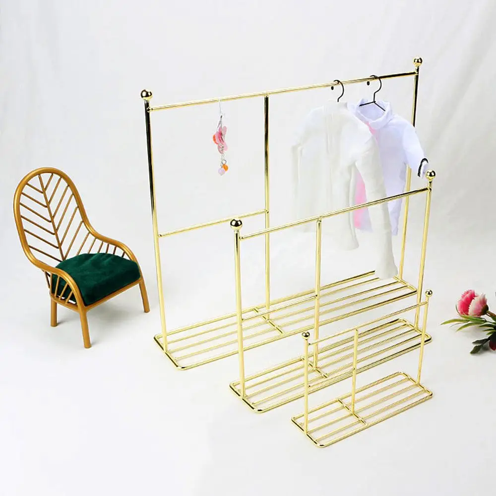 Creative Doll Clothes Rack Miniature Clothes Hangers Garment Organizer Kids Toy Gifts Dolls Accessories - Image 2
