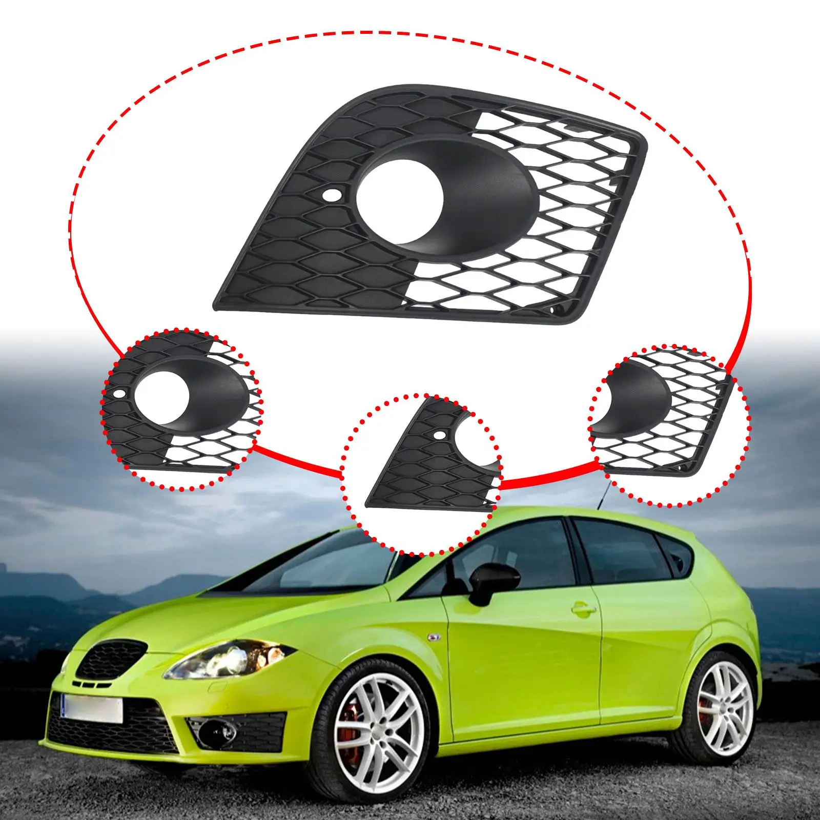 

Right Front Outer Bumper Grille Practical for Seat Leon Cupra 05-12