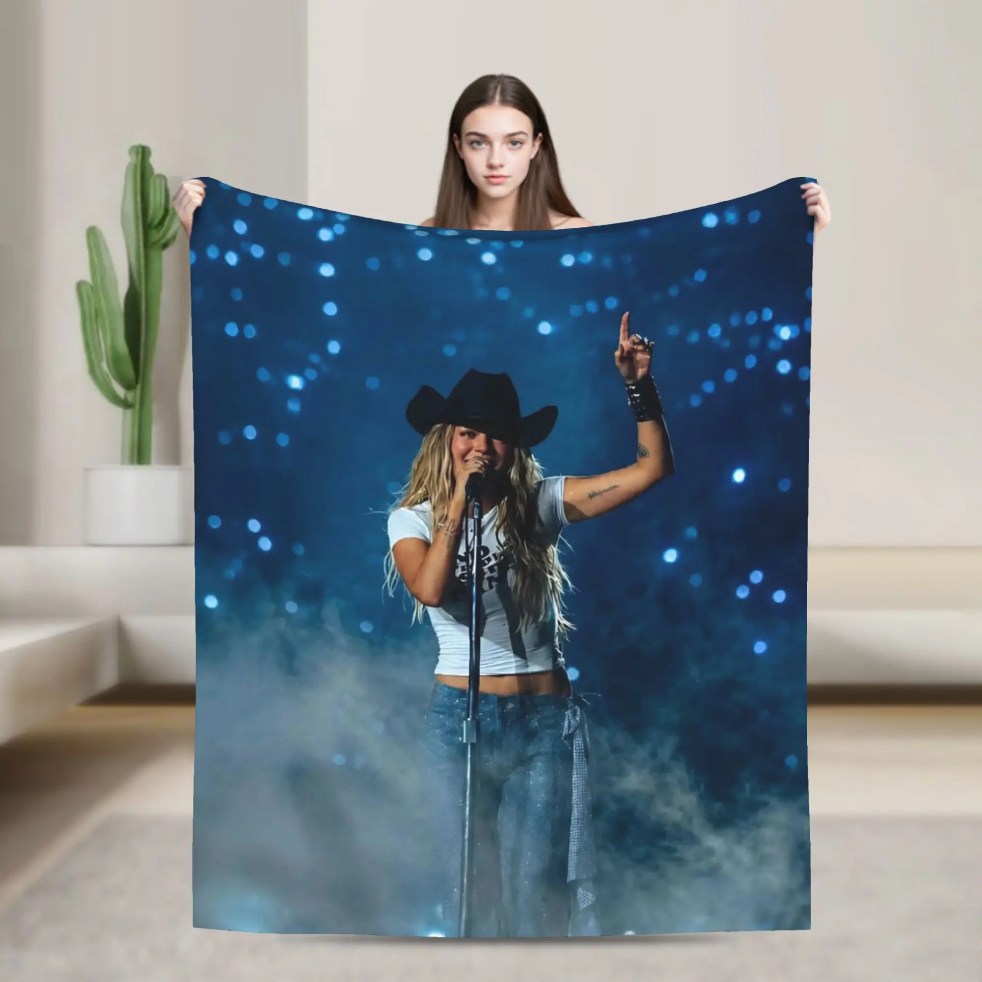 Karol G No Me Arrepiento de Sentir Tanto Flannel Blankets  Creative Throw Blanket for Home 125*100cm Bedspreads